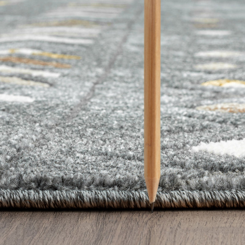 Union Rustic Koury Performance Dark Gray Rug Wayfair